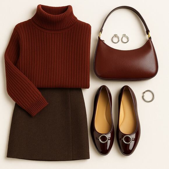 Stuart Weitzman Burgundy Patent Ballet Flats | Silver Buckle | Fall Office Chic - Picture 4 of 14